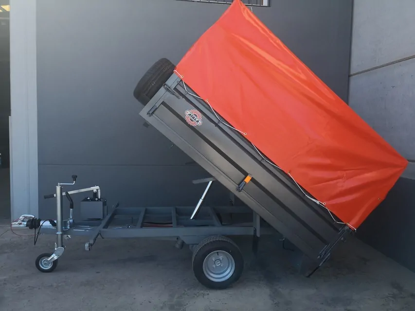 Remolque basculante hidraulico – Ruedas por debajo – Mma 750 kg - Vue alternative